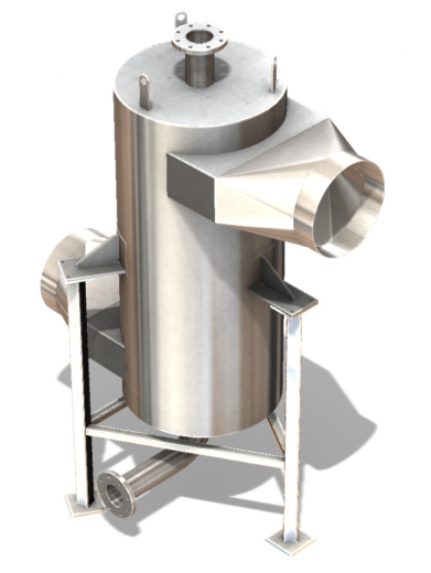 Výměník k ohřevu vratné vody - náhled 3D modelu.
