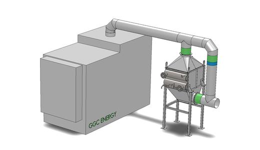 Výměník VAKAVLAS pro ohřev otopné vody - náhled 3D modelu včetně kotle