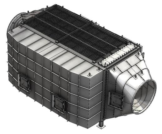 Technická a výrobní dokumentace spalinového výměníku - náhled 3D modelu